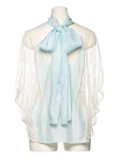 蕾丝蝴蝶结领罩衫