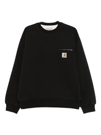 Carhartt Detroit Cotton Blend Sweatshirt In Black