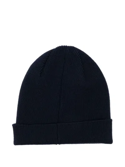Paul Smith Zebra-appliqué Wool Beanie In Blue