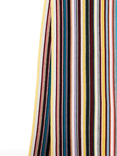 Paul Smith Striped-intarsia Wool Scarf In Multi