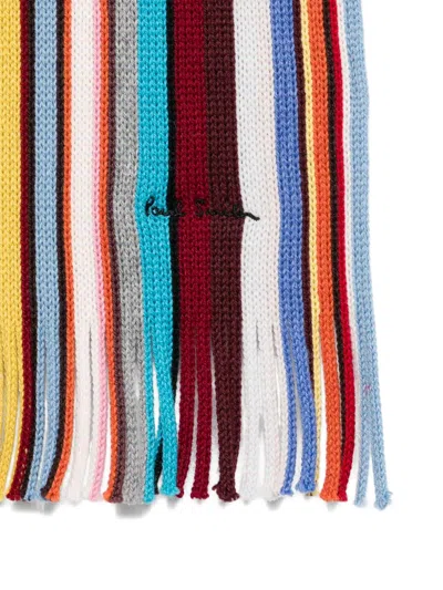 Paul Smith Striped-intarsia Wool Scarf In Multi