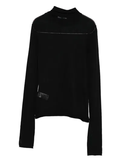 Patrizia Pepe Turtleneck Knitted Top In Black