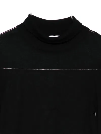 Patrizia Pepe Turtleneck Knitted Top In Black