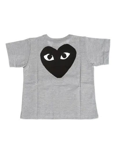 Comme Des Garçons Play Heart-print T-shirt In Gray