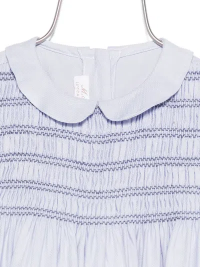 Mariella Ferrari Peter Pan-collar Smocked Dress In Blue