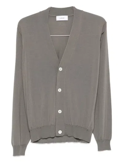 Lardini Virgin Wool Cardigan In Gray