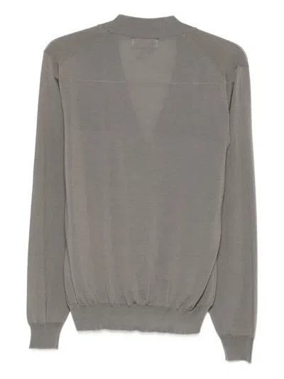 Lardini Virgin Wool Cardigan In Gray
