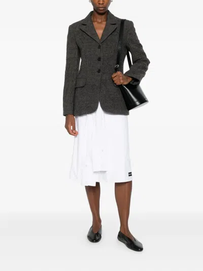 Low Classic Single-breasted Wool Blazer In Gray