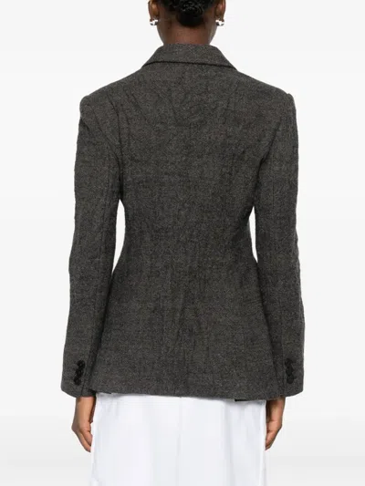 Low Classic Single-breasted Wool Blazer In Gray