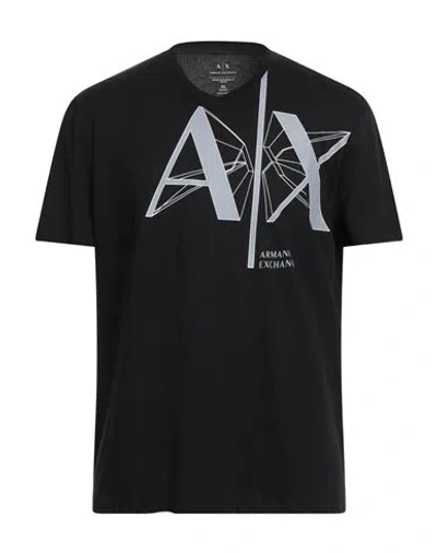Armani Exchange Man T-shirt Black Size L Cotton In Black