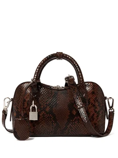 Stella Mccartney Ryder Small Bag In Python Effect In Brown