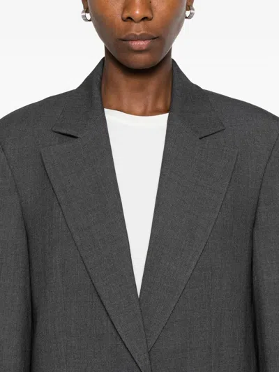 Low Classic Single-breasted Blazer In Gray
