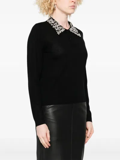 Liviana Conti Embellished-collar Polo-neck Sweater In Black