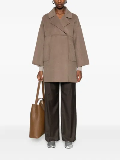 Betta Corradi Patch-pocket Lapel Coat In Neutral