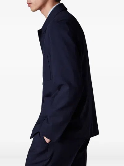 Paul Smith Buttoned Cuffs Collared Jacket With Patch Pockets In Blue