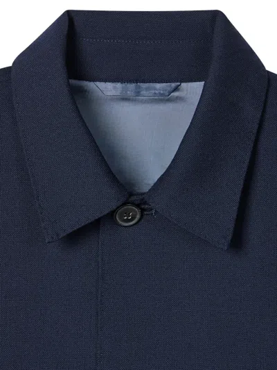 Paul Smith Buttoned Cuffs Collared Jacket With Patch Pockets In Blue