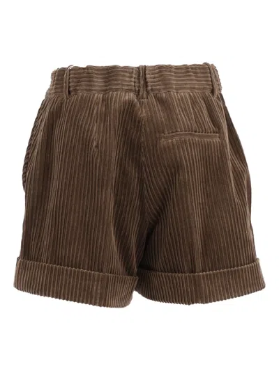 P.a.r.o.s.h Parosh Corduroy Shorts In Brown
