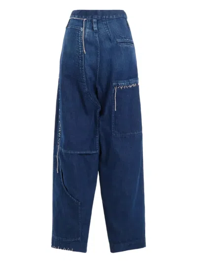 Y's Patchwork Jeans In Black