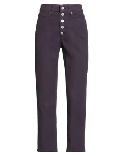 Dondup Woman Pants Dark Purple Size 25 Cotton, Elastane In Purple