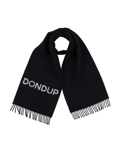 Dondup Man Scarf Midnight Blue Size - Virgin Wool In Blue