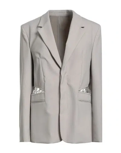 Dion Lee Woman Blazer Light Grey Size 6 Wool In Gray
