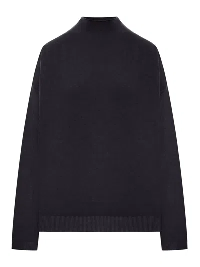 Transit Wool Blend High Neck Sweater In Black