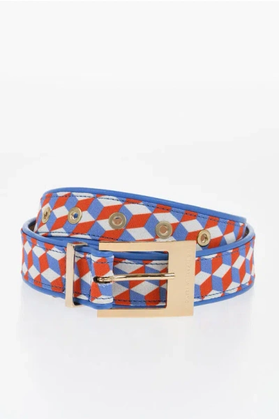 Elisabetta Franchi Geomtric-patterned Belt In Multi