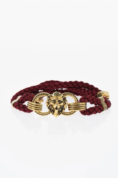 Elisabetta Franchi Woven Belt With Lobster Clasp Closure In Brown