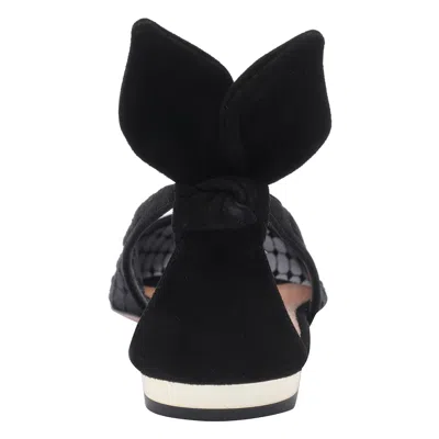 Aquazzura Black Mesh And Suede Ballerinas With Bow In Multi