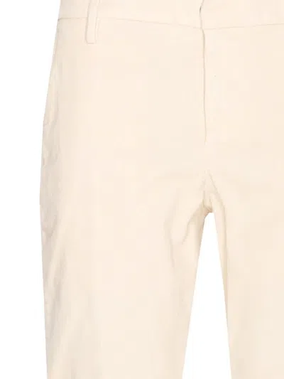 Dondup Tailored Trousers With Rolled Cuffs And Pockets In Neutral