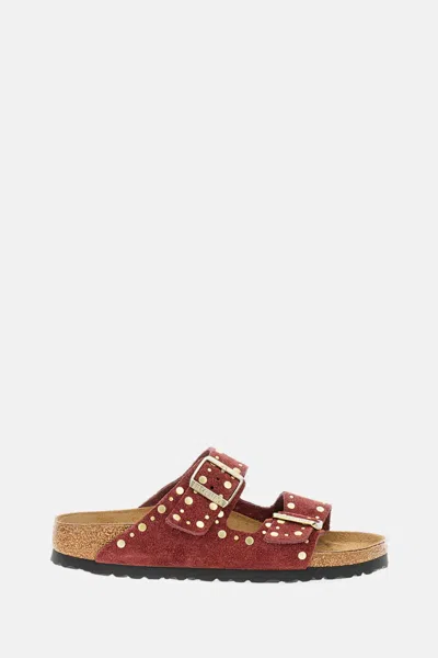 Birkenstock Studded Double-buckle Sandals In Red