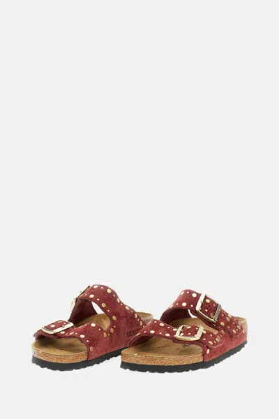 Birkenstock Studded Double-buckle Sandals In Red