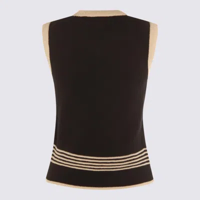 Valentino Cat Motif Wool Sleeveless Vest In Multi