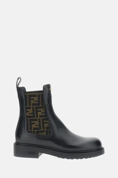 Fendi Filo Chelsea Boots In Black