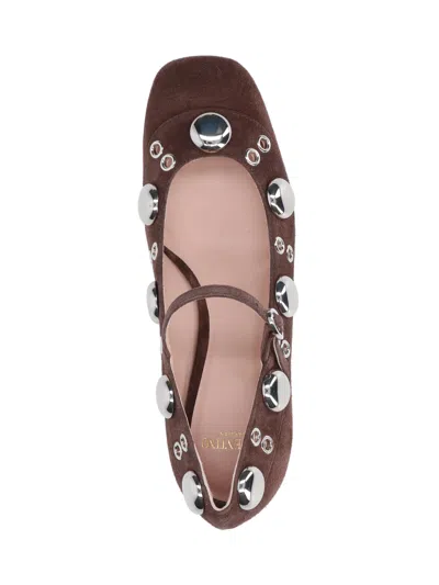 Valentino Stylish Block Heel Round Toe Pumps In Brown