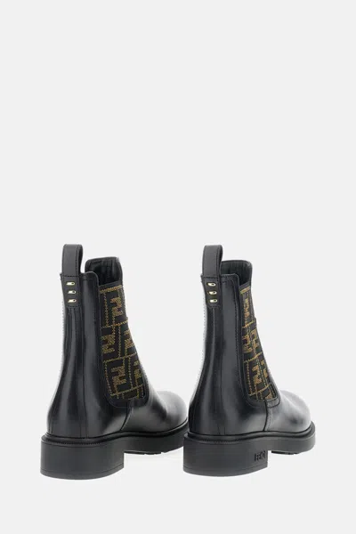 Fendi Filo Chelsea Boots In Black