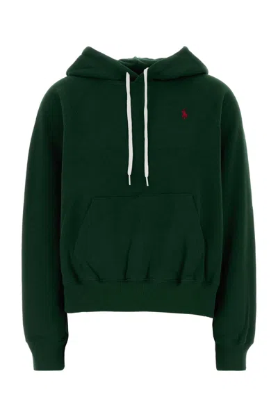 Polo Ralph Lauren Cozy Fleece Hoodie Drawstring Style In Green