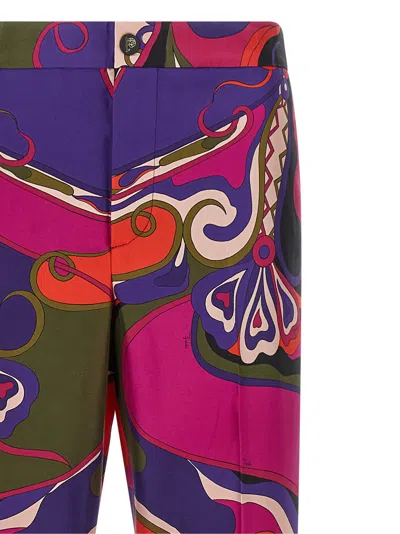 Pucci Printed Trousers With Elastic Waistband And Pockets In Multi