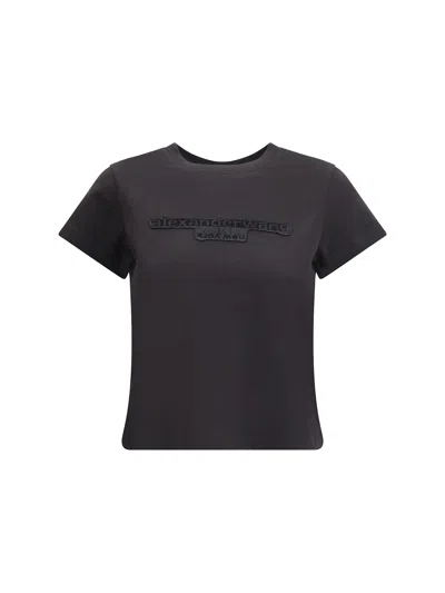 Alexander Wang Embossed Logo T-shirt In Gray