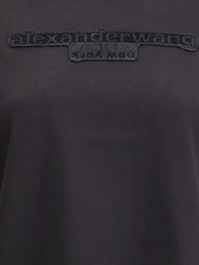 Alexander Wang Embossed Logo T-shirt In Gray