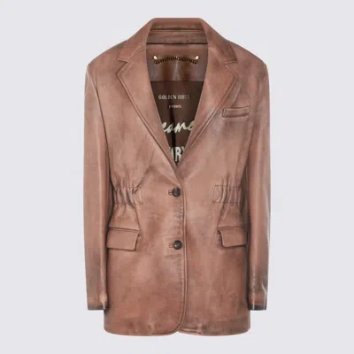 Golden Goose Tailored Blazer With Notch Lapel And Pockets In Brown