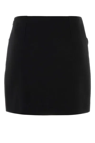 Versace Chic Fitted Mini Skirt With Embellished Pockets In Black