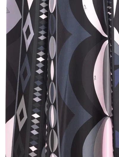 Pucci Collane Print Wide-leg Silk Pants In Black