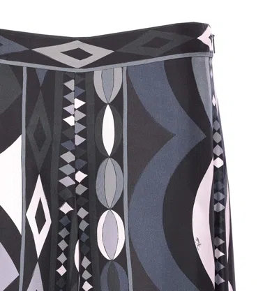 Pucci Collane Print Wide-leg Silk Pants In Black