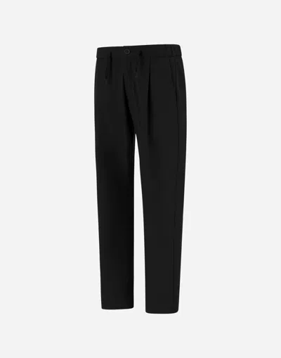 Herno Light Comfort Stretch Woven Trousers In Black