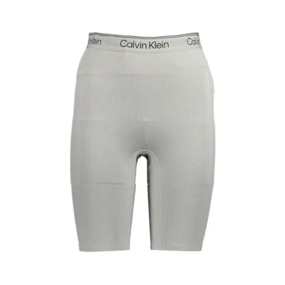 Calvin Klein Gray Polyester Pant In Gray
