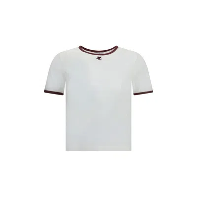Courrèges Logo Cotton T-shirt In White
