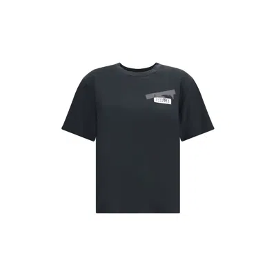 Mm6 Maison Margiela Black Logo T-shirt In Black