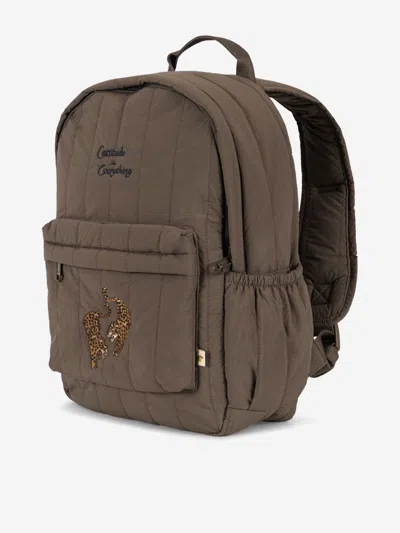 Konges Slojd Kids Juno Quilted Backpack In Brown
