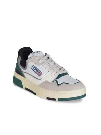 Autry Suede And Mesh Sneakers With Contrast Heel And Logo Accents In Multi